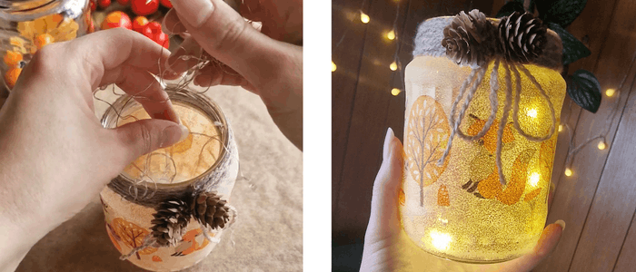 Herbstedeko selber basteln - Lichterkette